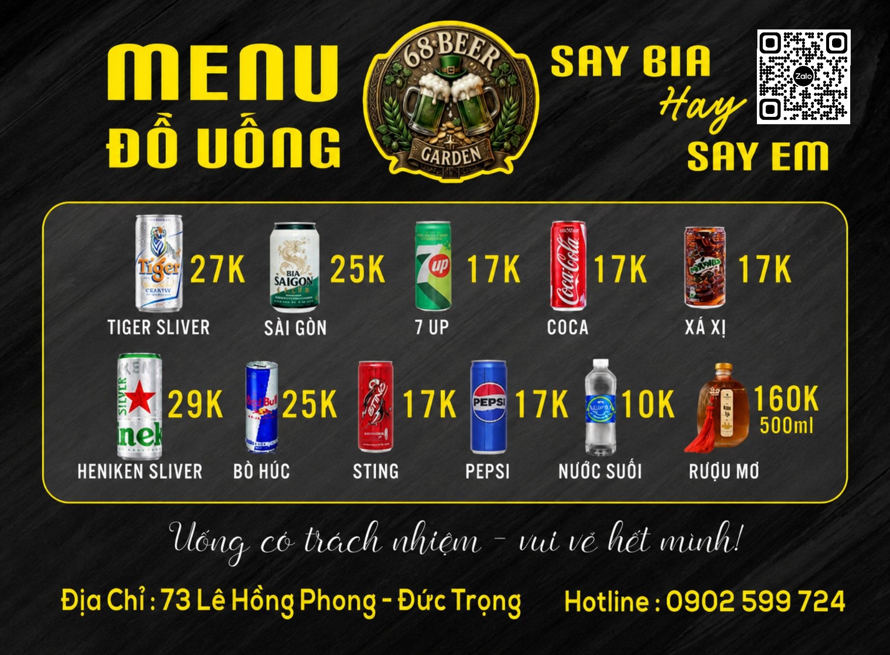 Giá Beer 68 Beer Garden Đức Trọng Lâm Đồng